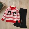 Conjunto de Punto para Niña 2023 Otoño e Invierno Nuevo Estilo Pequeño Estilo Chanel Abrigo Cardigan para Niña Conjunto de Punto