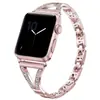 Adequado para Apple watch Pulseira de aço inoxidável com tachas espinha de peixe Apple liga de zinco broca flash pulseira de aço em forma de Y