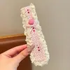 Diadema de Punto Floral con Flequillo, Parche para el Cabello Estilo Francés, Parche Mágico para el Cabello para Mujer, Aro para el Cabello sin Presión, Diadema para Lavarse la Cara, Accesorio para el Cabello