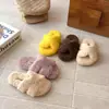 Nuevas Pantuflas de Peluche Teddy para Niñas Otoño/Invierno 2026, Pantuflas de Moda de Lana de Cordero con Suela Plana para Exteriores, de Una Sola Tira