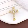 Colgante Transfronterizo Estilo Europeo y Americano Ins Moda Accesorios de Joyería DIY Zirconia Colorida Microincrustada Accesorios de Cruz Geométrica para Mujeres