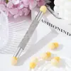 Caneta Esponja Única com Ponta de Esponja Cravejada de Diamantes Transfronteiriça Caneta de Esfumar para Nail Art Dupla Face Caneta Esponja de Esfumar Única 4 Reposições