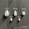 Perlas de imitación en forma de gota de agua, con medio agujero, accesorios para joyería DIY hechos a mano, perlas de vidrio sueltas en forma de gota de agua, accesorios para colgantes, venta al por mayor
