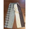 Pantalones de dormir largos rectos de retazos a cuadros de alta gama estilo americano para mujer, nuevos de verano 2026, holgados, adelgazantes, para casa