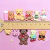 Parche de oso de dibujos animados color galleta accesorios de resina DIY pegamento de crema material para carcasa de teléfono móvil aretes accesorios para pasador de pelo