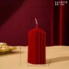 Vela Perfumada de Cera de Soja Estilo Francés Vintage Color Borgoña, Vela Romántica para Bodas, Portavelas para Uso Doméstico, Disponible para Dropshipping