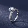 Anillo de Simulacro Transfronterizo de Deseo Anillo Completo de Diamantes para Mujer Anillo Europeo y Americano de Cuatro Garras Anillo de Compromiso Anillo de Simulacro de Diamantes Joyería