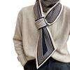 Bufanda Cálida de Invierno para Mujer 2024 Cuadros Príncipe de Gales Pequeños Borde Diagonal Versátil Calentador de Cuello con Borde de Borlas Cuadros