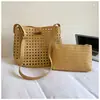 Bolso Tejido Hueco de Gran Capacidad para Mujer 2026 Nuevo Estilo Coreano Transfronterizo Bolso Simple para Debajo del Brazo Bolso Tote Casual para Viajar