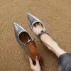 ¡Evangelio para pies anchos y gordos! No aprietes los pies ~ Primavera y verano 2025 nuevas zapatillas Muller de punta fina de tacón bajo talla grande