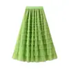 Comercio Exterior Ropa de Mujer 2025 Popular Falda de Mujer Malla Multicapa Empalme Falda de Pastel Falda Línea A Dobladillo Amplio Falda Larga para Mujer