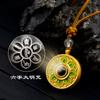 Colgante de Aleación con Motivos Florales y Proyección, Presentando el Mantra de Shurangama, Buda Amarillo, Manjushri, Samantabhadra y Padmasambhava, con Imagen Personalizable