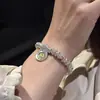 Pulseras Tejidas Hechas a Mano para Hombres y Mujeres con Pepitas de Plata Triturada, Nicho de Lujo Ligero de Gama Alta, Joyería Nueva Versátil y Simple