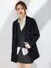 Otoño e Invierno Nueva Lana Doble Cara Lana Ropa Exterior para Mujer Longitud Media Versátil Moda Clásica Cuello de Solapa Ropa Exterior de Lana