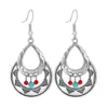 Pendientes de gota de agua de turquesa hueca de tendencia europea y americana, pendientes bohemios, fabricantes de joyas de comercio exterior transfronterizo al por mayor