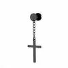Pendientes de Hip-Hop Estilo Coreano, Colgante de Cruz de Mancuerna de Moda para Hombre, Pendientes de Cadena Punk con Barra y Borla