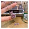 Amazon Simples Conjunto de Brincos de Joia com Diamante Amarelo Diamante Rosa Micro Diamante Brincos Exagerados Conjunto de Joias para Mulheres Atacado