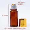 Bola de Cristal Natural Personalizada Botella de Masaje Rodillo de Cristal Bola Rodante de Cristal Botella de Vidrio para Aceite Esencial Masaje Purificación Adorno Decorativo