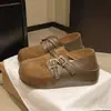 Mocassins Velcro Sapatos Únicos Femininos Sola Grossa Sapatos Femininos Aumento de Altura Fivela Outono 2026 Rad Retro Bonito Dois Usos