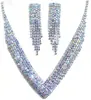 Pendientes de Cristal Brillantes Estilo Ins Transfronterizo Lujo Ligero Cadena de Garras Collar Pulsera de Celebración para Mujer Juego Completo de Joyería de Diamantes