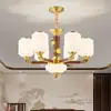 Novo lustre de sala de estar estilo chinês, madeira maciça, luz principal estilo Zen chinês para o hall, luminária de jantar estética estilo Song, sem cobre por 6 anos