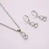Joyería de Moda Europea y Americana Transfronteriza, Collar y Pendientes de Diseño Sencillo, Nuevo Conjunto de Collar Elegante Versátil Incrustado de Diamantes