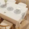 2026 Novo Estilo Luxo Leve High-End Toalha de Mesa Impermeável à Prova de Óleo Resistente ao Calor Lavável Tapete de Mesa Retangular Capa para Mesa de Centro