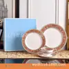 Nuevo Plato de Cena de Porcelana Fina Estilo Europeo Plato de Cena para Filete Estilo Occidental Ruta de la Seda Plato Plano para Desayuno Postre Plato Decorativo de Hotel Venta al por Mayor