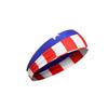 Faixa de cabelo do dia da independência da bandeira americana, faixa de cabeça elástica esportiva masculina, faixa de cabeça larga cruzada da moda feminina, acessórios para cabelo que absorvem o suor