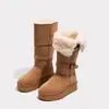 Botas de Neve Longas Grossas com Solado Espesso e Forro de Fleece Cinza para Mulheres, Novo Estilo de Inverno 2026, Sapatos de Algodão Quentes Convertíveis e Dobráveis