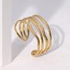 Pulsera Geométrica Simple de Estilo Frío Transfronteriza Europea y Americana Amor Flor Oro Francés Chapado Acero Inoxidable para Mujer