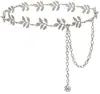 Cadena de Cintura Exquisita de Aleación de Oro con Forma de Hoja Europea y Americana para Mujer, Cinturón Metálico para Ropa, Cadena de Cintura Simple y de Moda, Decoración de Cintura de Comercio Exterior