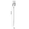 Cuchara para helado de acero inoxidable 304 transfronteriza, cola puntiaguda, cabeza cuadrada, cuchara mezcladora para café y postre, mango largo, cuchara para hielo, tenedor de frutas de tres dientes