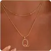 Collar de Cobre con 26 Letras Transfronterizo de Amazon para Mujer, Cadena para Clavícula con Colgante Personalizado en Capas de Alta Gama, Joyería Versátil y Elegante