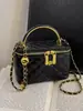 Bolsa de mão com corrente bordada, bolsa feminina nova moda, caixa de maquiagem rômbica, bolsa de ombro casual elegante, bolsa transversal