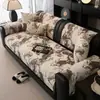 Cojín de sofá recto estilo mid-century, lujo ligero y de alta gama, cojín de asiento de chenilla fijo antideslizante, funda de sofá de una sola pieza