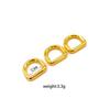 Liga de zinco Die Casting 5 pontos flat D Fivela semicírculo fivela pendurada banhado a luz fonte de ouro Cabeça Fábrica atacado bolsa acessórios de hardware