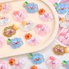 Hielo a través de dibujos animados pegamento de crema mixta accesorios resina diy joyería horquilla agujero hebilla de zapatos accesorios decorativos flor de zapato