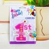 Vela creativa para bebé de cien días, vela de cumpleaños de un año, nueva vela digital grande "1" rosa y azul