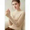 Nuevo Suéter de Cachemir 100% Puro para Otoño e Invierno, Suéter Delgado de Cuello Alto Medio para Mujer, Top Cálido de Punto para Usar Debajo