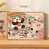 Pintura Digital DIY Panda Serie Animal con Caqui Simbolizando Buena Fortuna, Relleno y Coloración Hechos a Mano Pintura Decorativa para Alivio del Estrés
