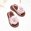 Sandálias Infantis Femininas Flor de Camélia Elásticas Solado Macio Verão Criança Pequena Casa Exterior Estilo Princesa