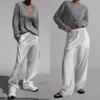 Yuran 26 Modelo Nuevo de Principios de Primavera Modal Tencel Lavado a la Piedra Corte Holgado Cintura Elástica Pierna Ancha Pantalones de Aire Largos hasta el Suelo