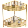 Prateleira de Armazenamento para Lavatório Bancada de Lavatório de Lavabo Rack Dourado de Armazenamento Banheiro Vaso Sanitário Prateleira de Canto para Vaso Sanitário