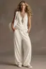2026 Nuevo Modelo Tk Marca Independiente Chal para Mujer Cuello en V Sin Mangas Pantalones de Pierna Ancha Conjunto con Efecto de Caída Casual Conjunto de Dos Piezas para Mujer