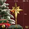 Decoraciones Navideñas, Estrella Dorada Tridimensional para la Punta del Árbol de Navidad, Accesorios para Decorar el Árbol de Navidad, Suministros para la Decoración de Escenas