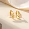 Moda Europea y Americana Más Vendidos Pendientes de Cisne de Circonio Completo de Gama Alta Clásicos Súper Brillantes Versátiles Pendientes de Temperamento a la Moda