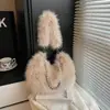 Bolsa de Mão de Veludo Pelúcia Pedido Estrangeiro para Mulheres Outono e Inverno 2025 Nova Moda de Luxo Versátil de Ombro Cruzado Bolsa de Pelúcia