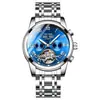 Reloj mecánico para hombre de fabricante suizo 2026, totalmente automático, elegante diseño hueco, correa de acero inoxidable, moderno reloj luminoso para hombre