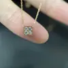 Mini Quadrado de Açúcar ~ Banhado a Ouro 18K Prata S925 Pingente Zircônia Super Exquisito Colar Corrente Joker Minimalista Feminino